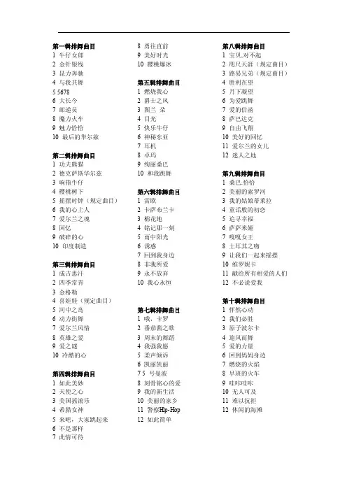 排舞曲目汇总