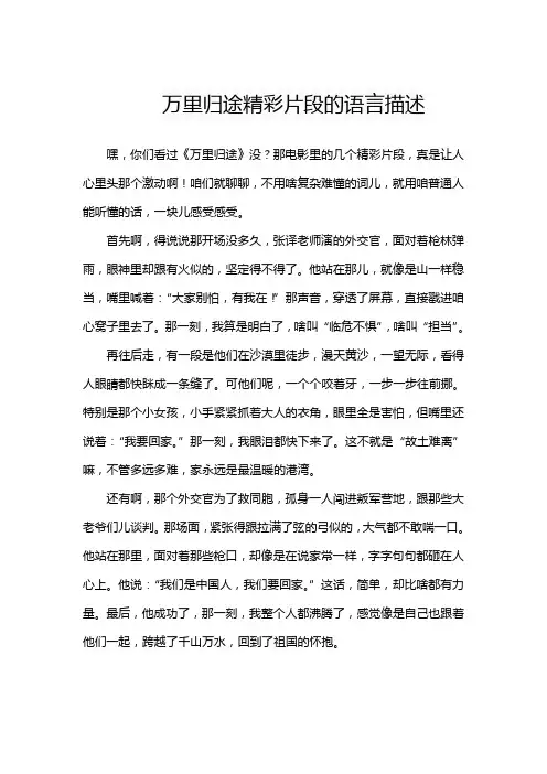 万里归途精彩片段的语言描述