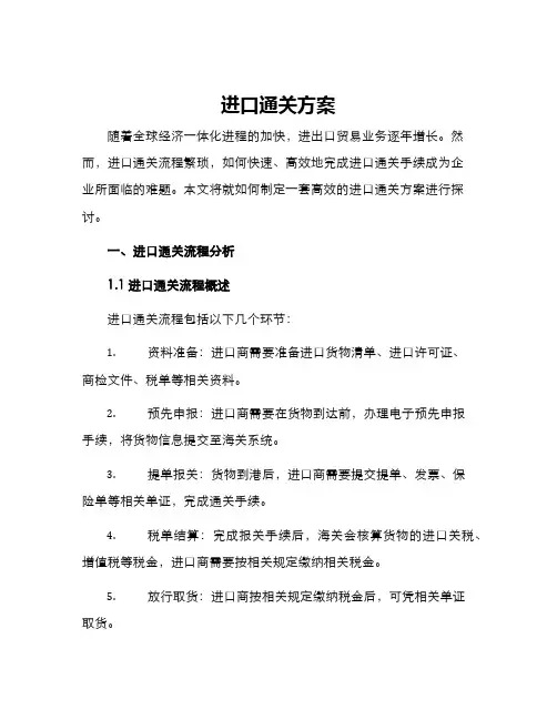 进口通关方案