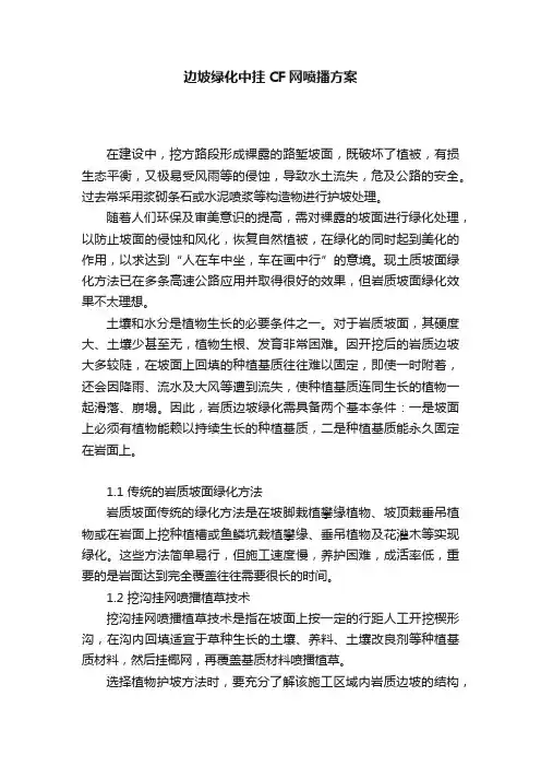 边坡绿化中挂CF网喷播方案