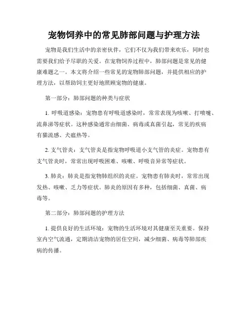 宠物饲养中的常见肺部问题与护理方法