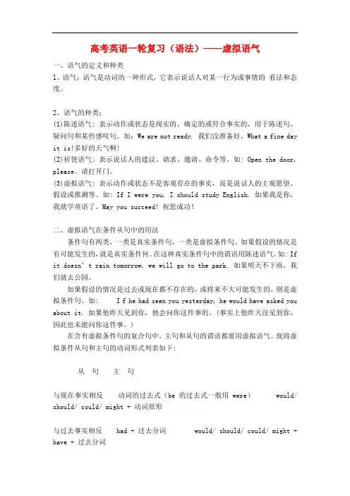 高考英语一轮复习(语法)-虚拟语气