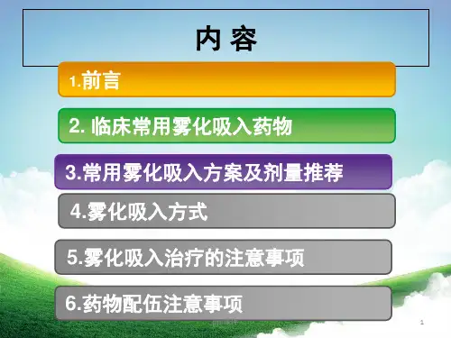 儿科雾化吸入疗法的专家共识课件