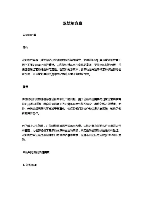 双轨制方案