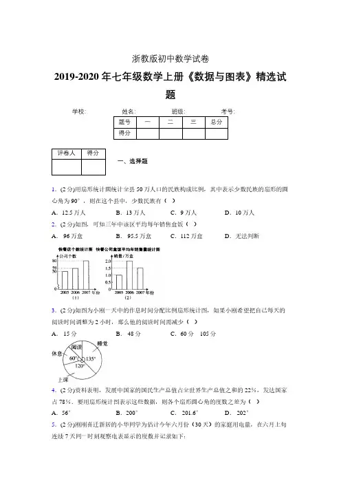 2019年秋浙教版初中数学七年级上册《数据与图表》单元测试(含答案) (299)