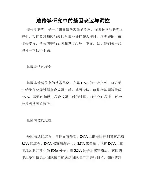 遗传学研究中的基因表达与调控