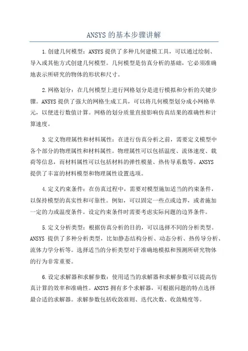 ANSYS的基本步骤讲解