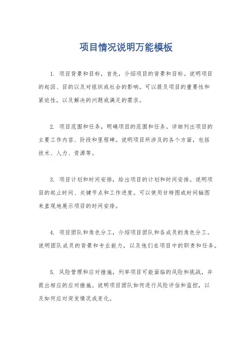 项目情况说明万能模板