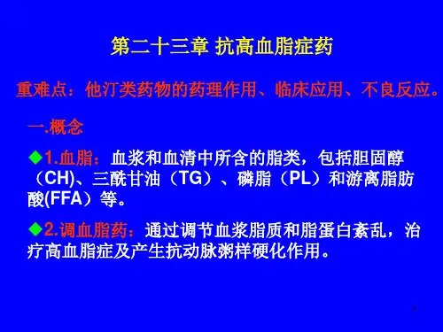 抗高血脂症药ppt课件