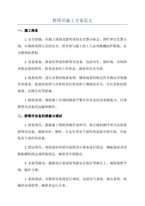 群塔吊施工方案范文