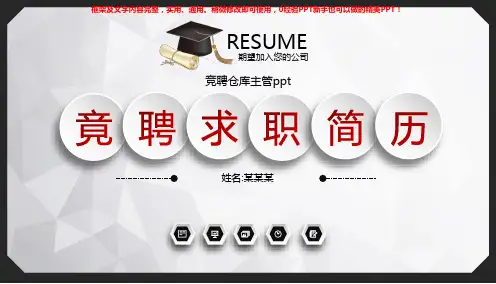 【精选PPT】竞聘仓库主管ppt