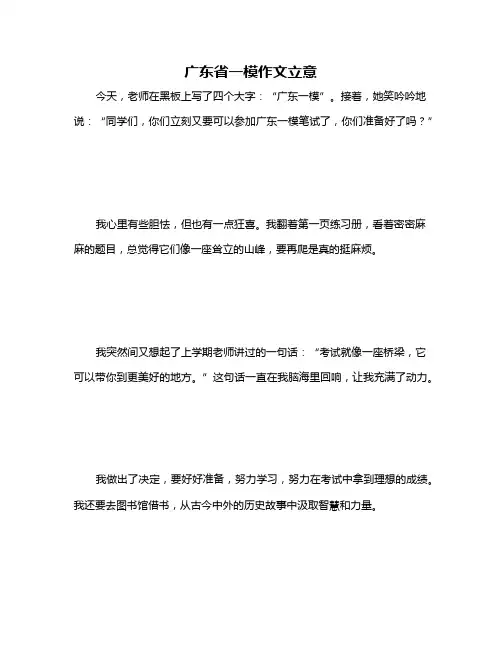 广东省一模作文立意