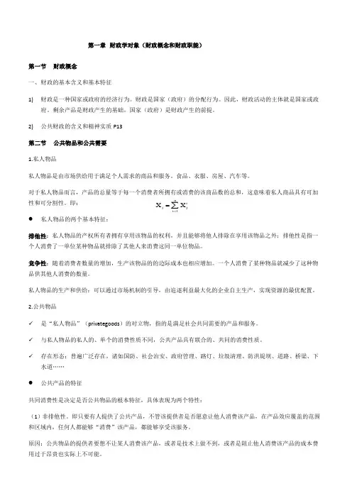 财政学知识点归纳