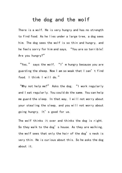 the dog and the wolf内容概括