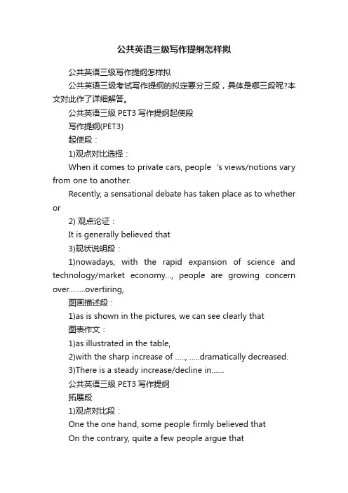 公共英语三级写作提纲怎样拟