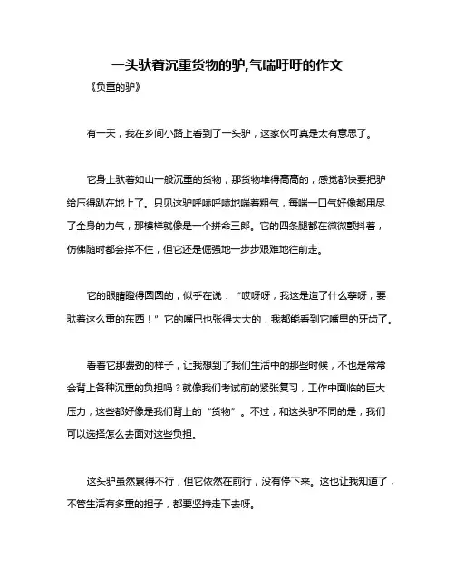 一头驮着沉重货物的驴,气喘吁吁的作文