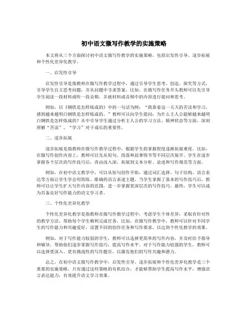 初中语文微写作教学的实施策略