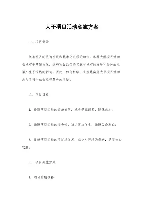 大干项目活动实施方案