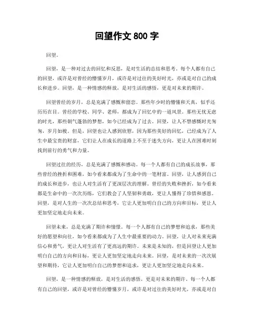 回望作文800字