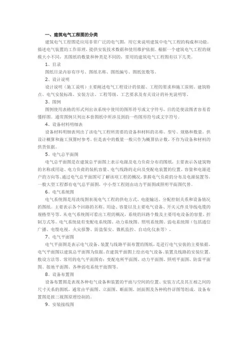 建筑电气工程图分类