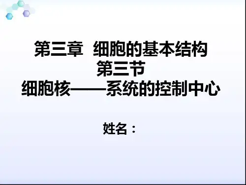 高中生物必修一-第三章--细胞的基本结构-第三节细胞核——系统的控制中心-说课课件PPT