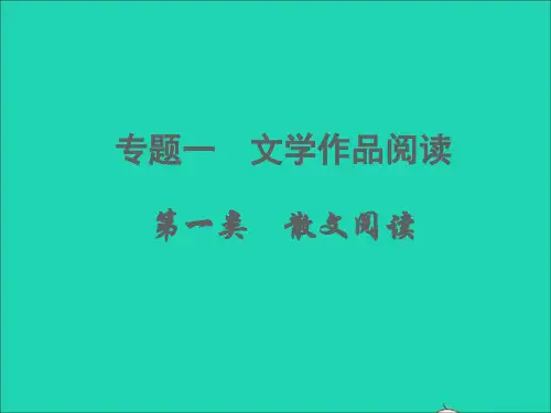 (杭州专版)中考语文专题一   第一类 散文阅读( 考点一、二、三、四)