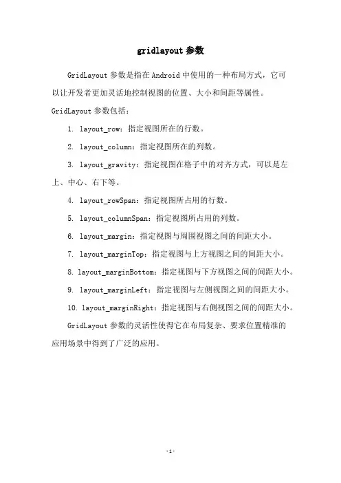 gridlayout参数
