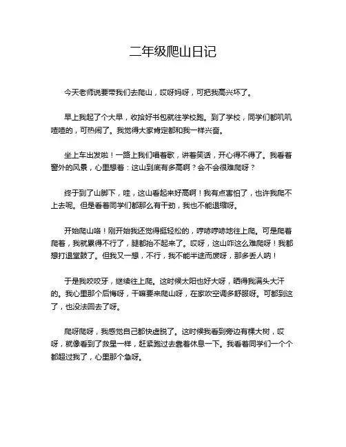 二年级爬山日记