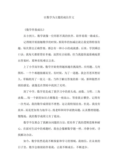 以数学为主题的成长作文