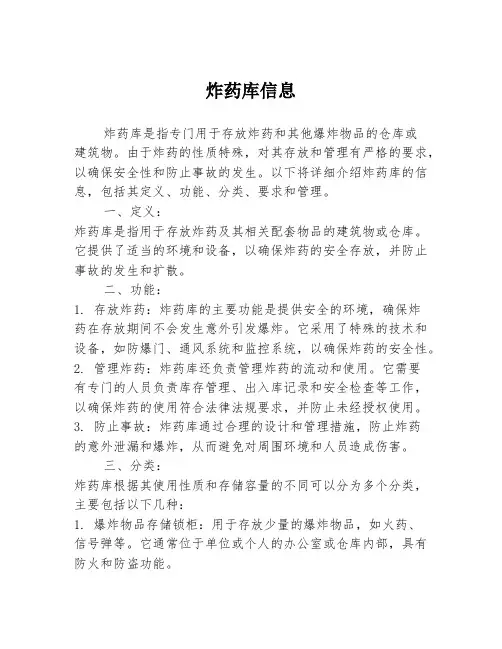 炸药库信息