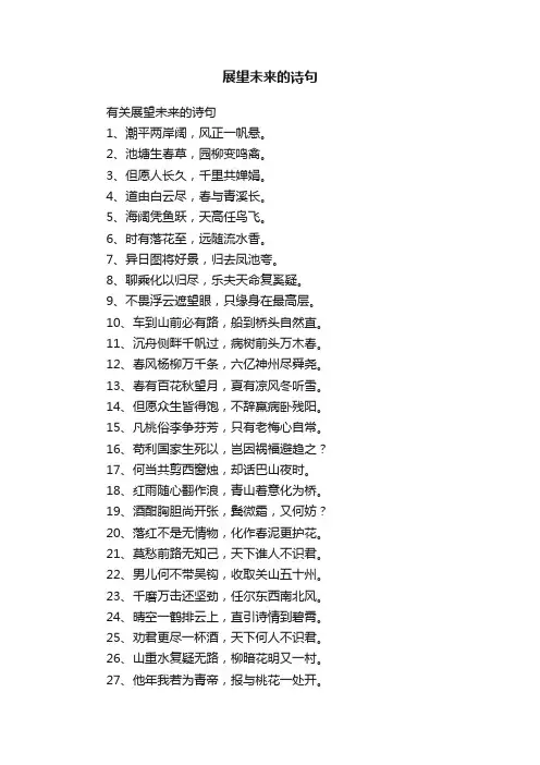 展望未来的诗句