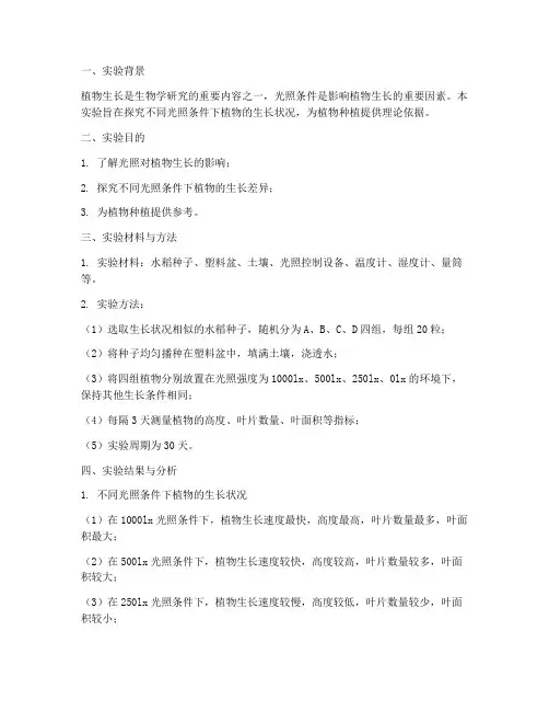 学生实验报告实验结论