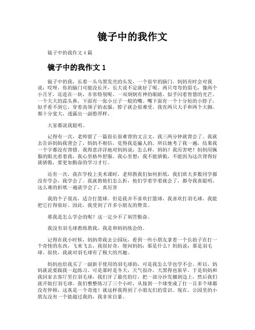 镜子中的我作文