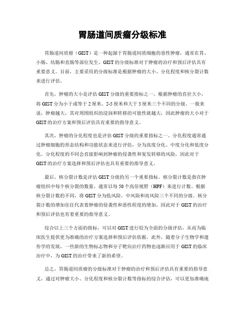 胃肠道间质瘤分级标准