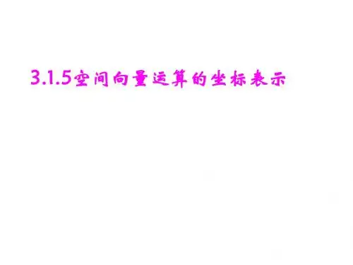 高二数学空间向量运算的坐标表示