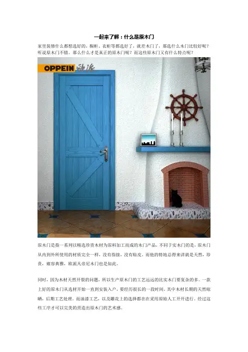 一起来了解：什么是原木门