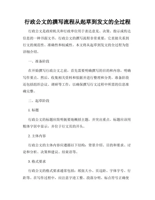 行政公文的撰写流程从起草到发文的全过程