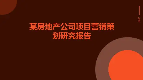 某房地产公司项目营销策划研究报告