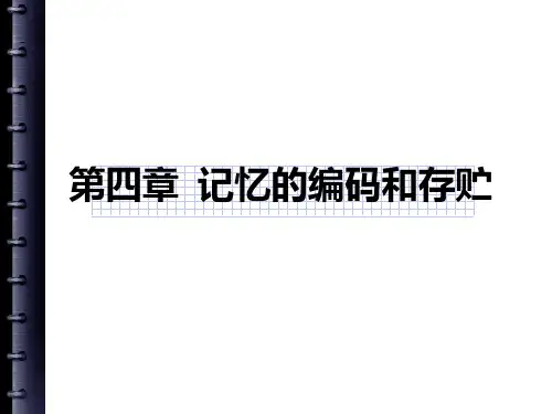 认知心理学-记忆的编码与存储