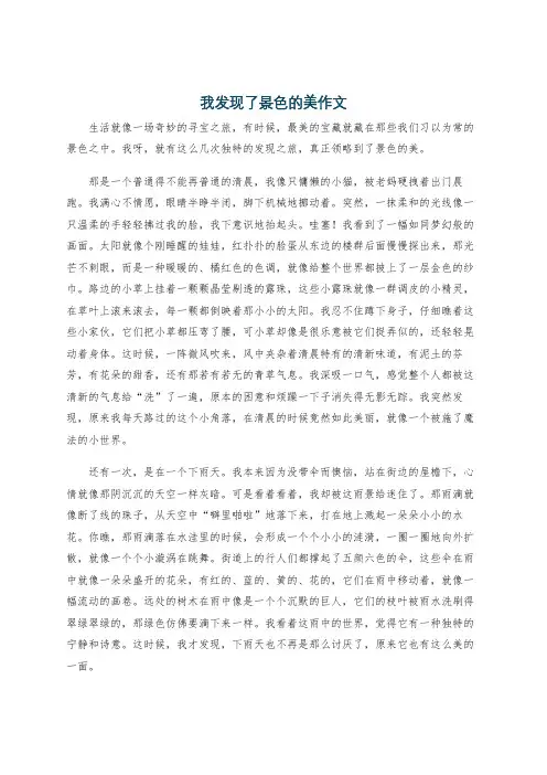 我发现了景色的美作文