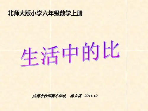 北师大版小学数学六年级上册《生活中的比》PPT课件