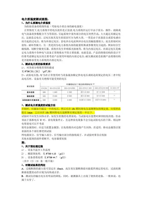 电介质强度测试流程