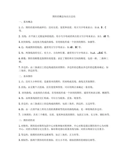 图形的概念知识点总结