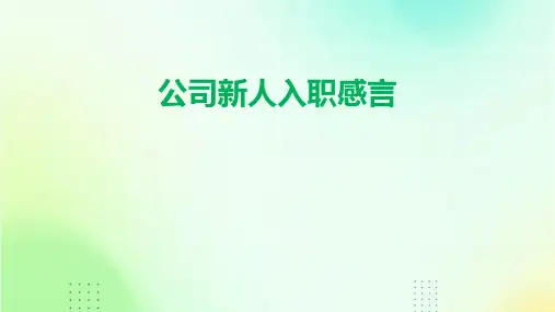 公司新人入职感言PPT