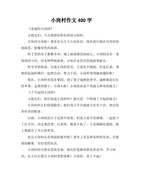 小岗村作文400字