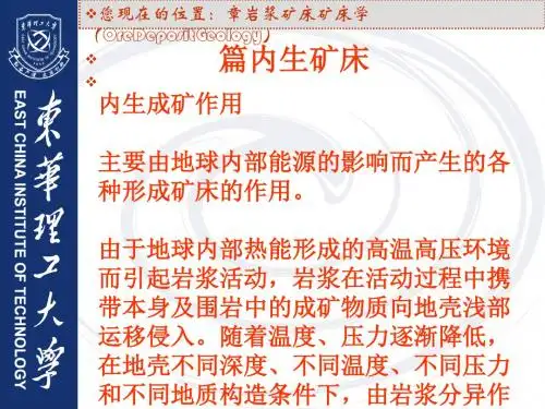 内生矿床--岩浆矿床概述(ppt 72页)