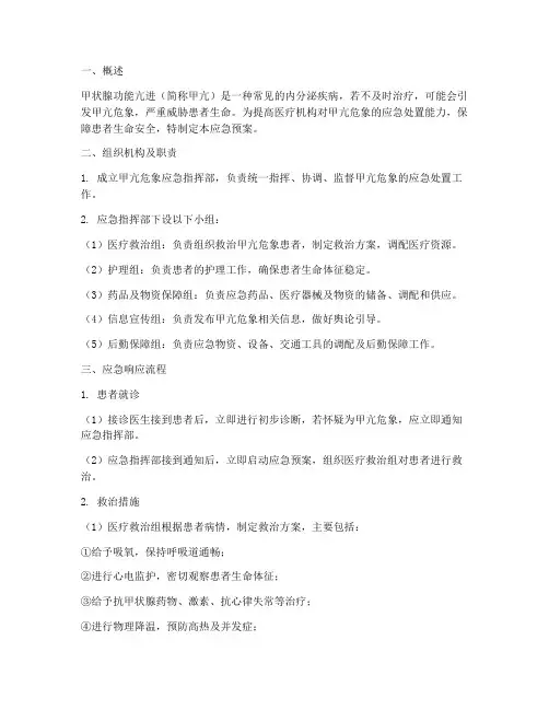 甲亢应急预案