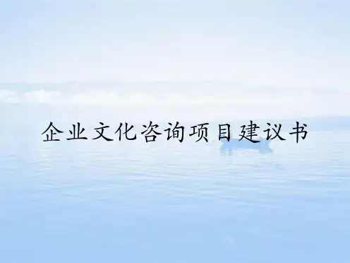 企业文化咨询项目建议书