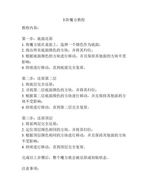 3阶魔方教程