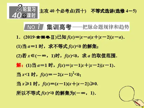(新高考)2020版高考数学二轮复习主攻40个必考点选修(四十)课件理